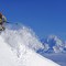 Freerider mit dem Mont Blanc im Rücken