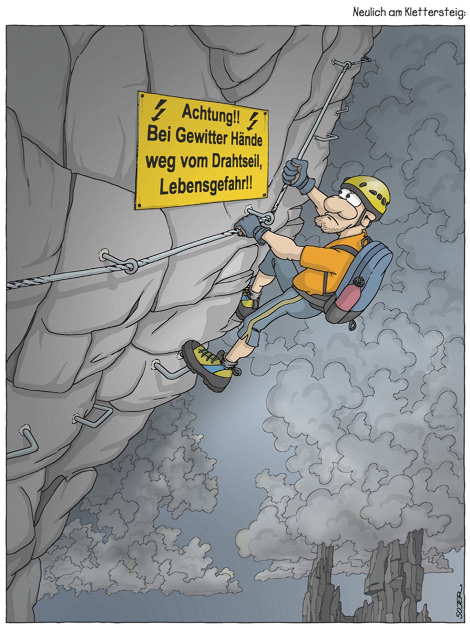Am Klettersteig Die besten Cartoons von Sojer
