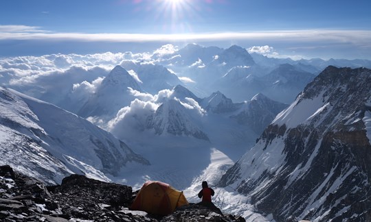 Ausblick vom Everest: In Camp II auf der tibetischen Nordseite. 