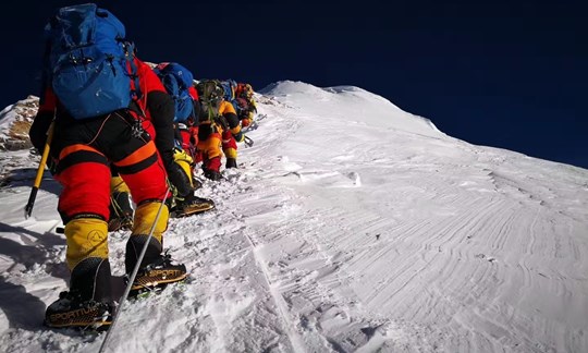In dieser Saison nicht: Bergsteiger auf der tibetischen Seite des Everest.