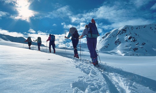 Skitour bei Innsbruck mit Traumwetter.