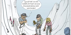 Eiskletter-Cartoons von Georg Sojer