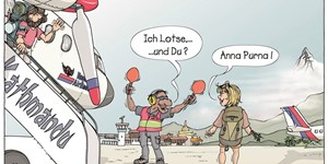 Höhenbergsteiger-Cartoons von Georg Sojer